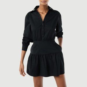 SCOOP Long Sleeve Collar Shirt Dress, Black L NWT